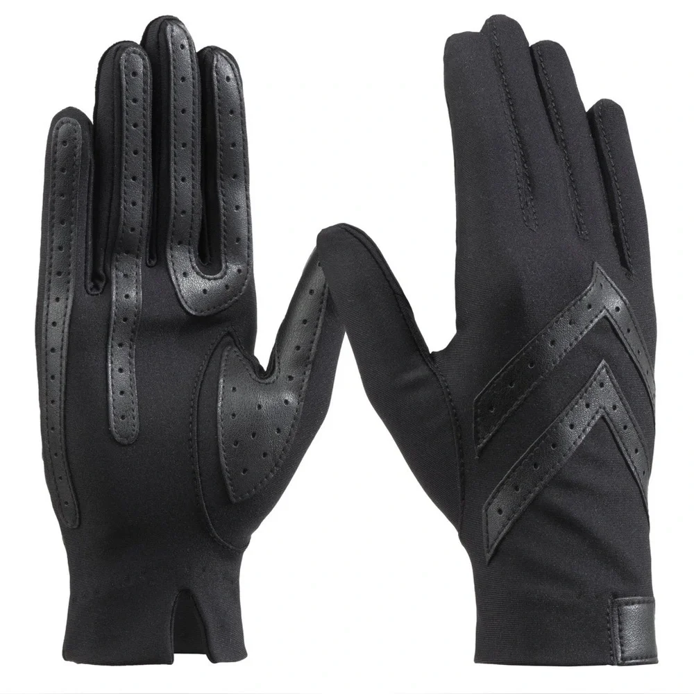 Isotoner Women's Spandex Shortie Glove with Chevron Detail